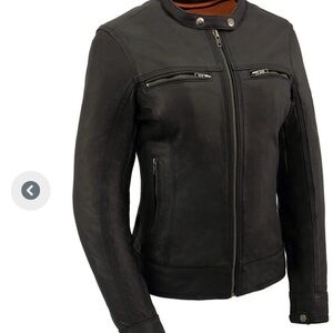 Milwaukee Women's Scooter Distressed Brown Leather Vented Motorcycle Jacket
